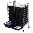 thumbnail image 3 of Topbuy Rolling 15-Drawer Organizer Cart,Rolling cart/W Wheels Black, 3 of 7