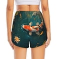 thumbnail image 2 of Lsque Koi Pond Lilies Printed Women's Running Shorts with Liner Pockets,Elastic Quick Dry Workout Athletic Gym Yoga Shorts,Womens High Waist Shorts-Large, 2 of 9