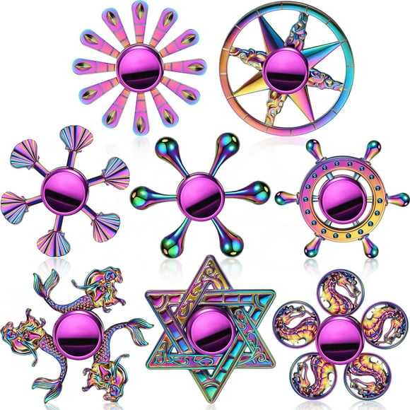 Finger Spinners Lewtemi Rainbow Metal, 8 piezas, para adultos