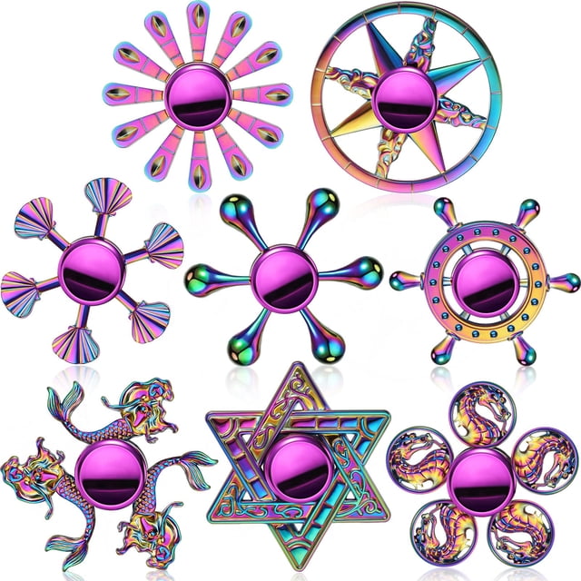 Finger Spinners Lewtemi Rainbow Metal, 8 piezas, para adultos