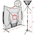 thumbnail image 5 of Baseball Tee Set, Baseball Traning Set with 7*7' Backstop Net and Baseball Batting Tee, Baseball Practice Set with Ball Caddy and Storage Bag, Bonus Strike Zone, Portable and Foldable, 5 of 9