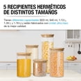 thumbnail image 2 of Recipientes Herméticos de Vidrio CASA LITUS  contenedores con Tapa de Bambú 5 Piezas, 2 of 8