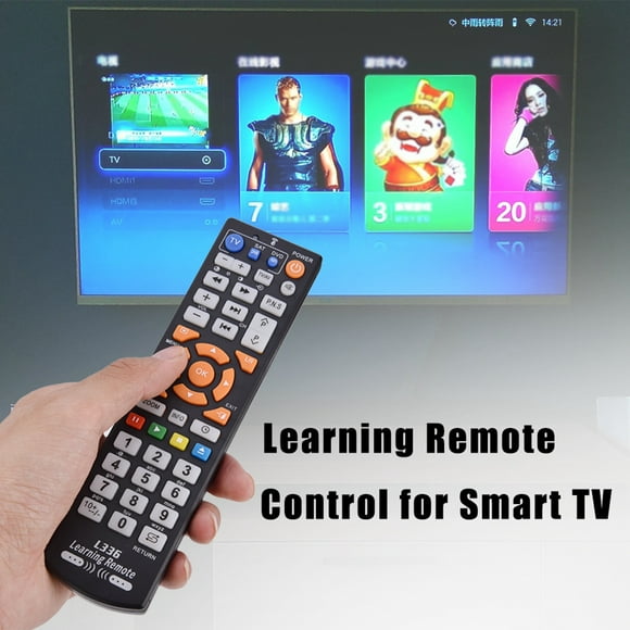 Multimedia Remote Control, Universal Smart Remote Control Controller With Learning Function for TV CBL DVD SAT, 3 Devices 126 Keys, Fast Code Locating