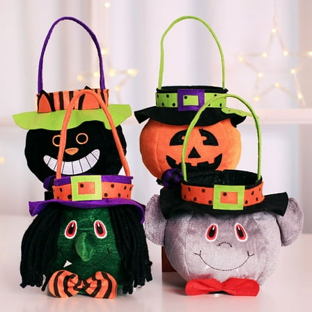 4 Pcs Halloween Bags Trick or Treat Bags Halloween Tote Bags Gift Goodie Bags for Party Favors