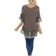 thumbnail image 5 of VISgogo Blusa de media manga para mujer, tops holgados de cuello redondo con estampado floral de leopardo, camisa informal de estilo simple VISgogo moda, 5 of 6