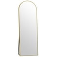 thumbnail image 3 of BEAUTYPEAK Arched Full Length Floor Mirror 64"x21.1" Full Body Standing Mirror,Gold, 3 of 9