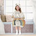 thumbnail image 7 of FORMRS Wearable Blanket Hoodie with Sleeves for Kids Cozy Flannel Sweatshirt, White Cat Rainbow, 7 of 7