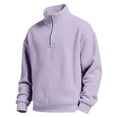 thumbnail image 6 of FRSASU Men's Quarter Zip Sweaters Polo Zip Up Pullover Waffle Knit Mock Neck Turtleneck Sweatshirt Purple, 6 of 6