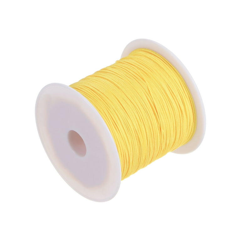 1 Roll Nylon Beading Thread Knotting Cord 0.6mm 50 Yards Braided Nylon  Crafting Satin String, Yellow