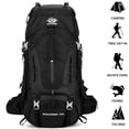 thumbnail image 2 of Mochila Esup para Camping y Senderismo 50L con Funda Impermeable para Hombre Negra, 2 of 7