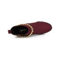 thumbnail image 4 of BLISSFUL STEP Women's Platform Chain Block High Heel Ankle Boots Burgundy 6, 4 of 7