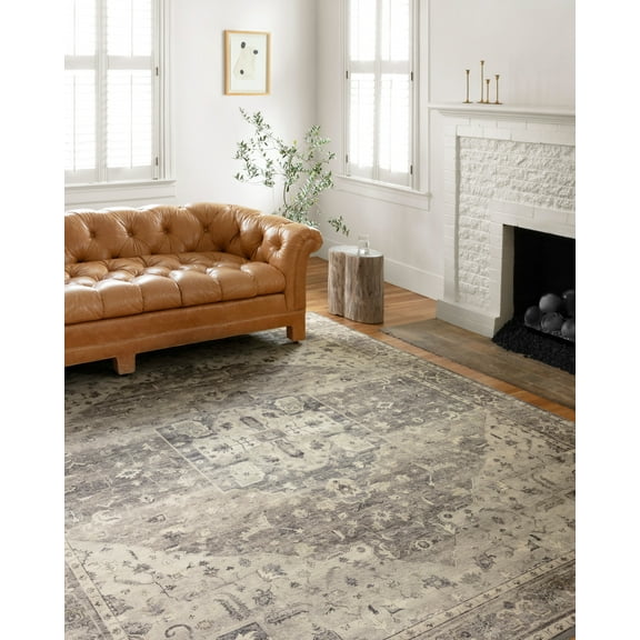 Loloi II Hathaway Printed Oriental Steel / Ivory Area Rug