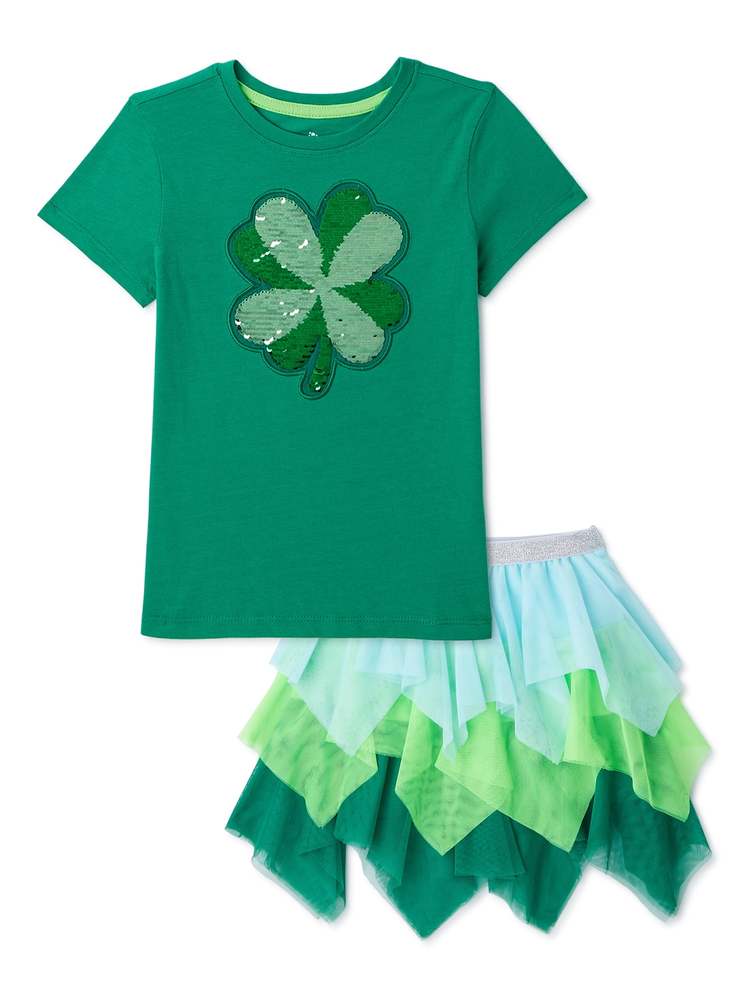 WAY TO CELEBRATE! Crew Neck Short Sleeve Set (Big Girls), 2 Piece Set