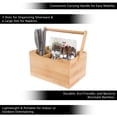 thumbnail image 3 of Bamboo Flatware Caddy- 4 Slot Portable Holder for Utensils, Napkins, Condiments, and More- Kitchen Storage and Organization by Classic Cuisine, 3 of 7