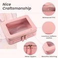 thumbnail image 5 of Pink Waterproof Cosmetic Pouch with Zippers, Travel Toiletry Bag for Women, 5 of 6