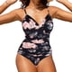 thumbnail image 4 of Gibobby Traje de Baño Sexy Bikini Mujeres 1 pieza WebbingTank Trajes fruncidos Vintage Up Entrenamiento atlético Traje de baño Baño Deporte Control Traje(Rosa,M), 4 of 5