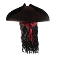 thumbnail image 4 of Sombrero pirata Nicky Bigs Novelties Deluxe con rastas para adulto, 4 of 9