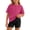 Hot Pink, variant on Girls Outfit Sets Short Sleeve, 2 Piece Solid Color Summer T-shirts and Shorts Sets Pink Size 12