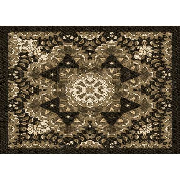 Ahgly Company Machine Washable Indoor Rectangle Transitional Copper Brown Area Rugs, 4' x 6'