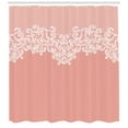 thumbnail image 3 of Ambesonne Peach Shower Curtain, Floral Wedding Theme, 69"Wx84"L, Coral White, 3 of 3