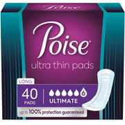 Poise Ultra Thin Postpartum Incontinence Pads, Ultimate Absorbency, 40 Count