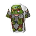 thumbnail image 5 of Salouo Fishing Gnome Pattern Cuban Collar Shirts for Men Button-Down Shirt Men's Short Sleeve Shirts Hawaiian Shirts Casual Shirts -XX-Large, 5 of 6