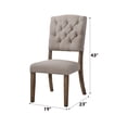 thumbnail image 4 of Set of 4 Linen & Weathered Finish Side Chair, Farmhouse Kitchen Dining Room Chair, Solid Wood Fabric Upholstered Seat Back Chairs (Beige), 4 of 6