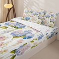 thumbnail image 3 of Erosebridal Cottage Chic Zipper Twin Comforter Sets with Fitted Sheet and 2 Pillowcases,Hydrangea Pattern Zipper Bedding Set,Pink Blue White,Reversible, 3 of 6