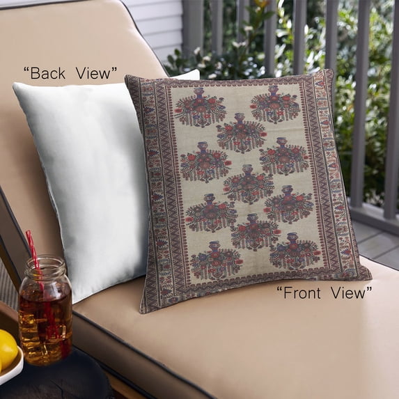 Ahgly Company Outdoor Square Mid-Century Modern Throw Pillow, 18 inch by 18 inch