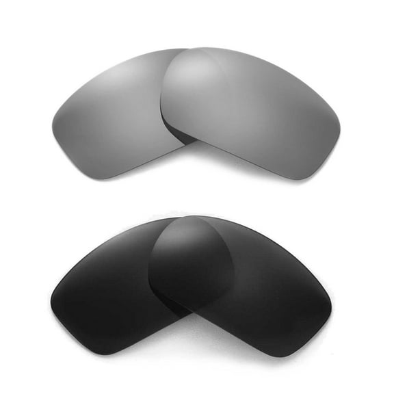 Walleva 2 Paris Polarized Replacement Lenses For Oakley X Squared OO6011 Sunglasses-Titanium   Black