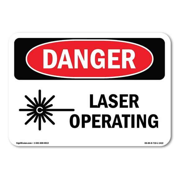 OSHA Danger Sign - Laser Operating | Plastic Sign | Protect Your Business, Construction Site, Warehouse & Shop Area |  Made in The USA