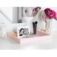 thumbnail image 3 of Kate and Laurel - Lipton Decorative Tray with Polished Gold Metal Handles, Soft Pink, 3 of 4