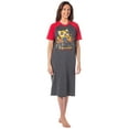 thumbnail image 5 of Aggretsuko Retsuko Womens' Raging on Skulls Pajama Sleep Shirt Raglan Nightgown, 5 of 6