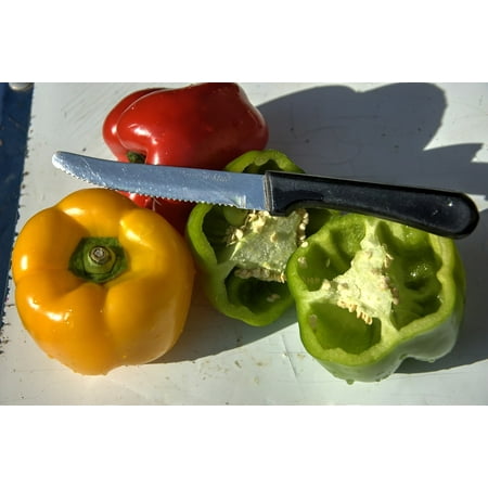 Peppers Framed - Framed Art for Your Wall Healthy Green Vegetable Red Colours Peppers 10x13 Frame