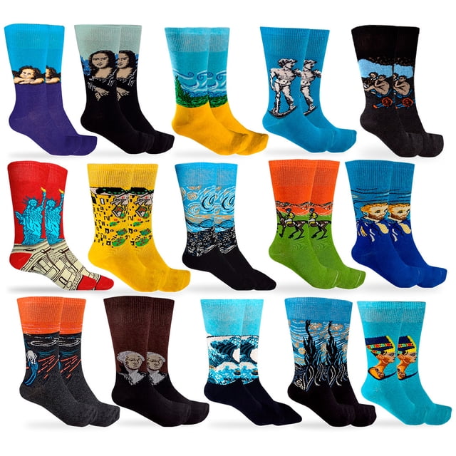 Calcetines de vestir Caballero Mad Socks SET de 12 pares Calcetines vestir divertidos/Arte
