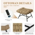 thumbnail image 5 of RADIATA Oversized Outdoor Papasan Rocking Chair with Ottoman Set of 2, Indoor Outdoor Heavy Duty Wicker Patio Egg Rocking Chair with 5.1 Cushion, 450lbs Capacity, Brown, 5 of 9