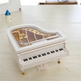 thumbnail image 4 of ZZkhGO Mini Piano Music Box, Hand Crank Musical Box with Drawer, Vintage Style Birthday Gift for Home Decor, 4 of 7