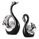 thumbnail image 2 of 2 estatuas de cisne para decoración de sala de estar, decoración de estatua de animales de cerámica para estantería, hogar, sala de estar, decoración negro, 2 of 8