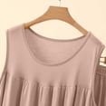thumbnail image 5 of Women's 2 Piece Modal Loungewear Set Tiered Ruffle Sleeveless Top with High Waist Shorts Soft Breathable Outfit for Summer Beige XL(XL), 5 of 5