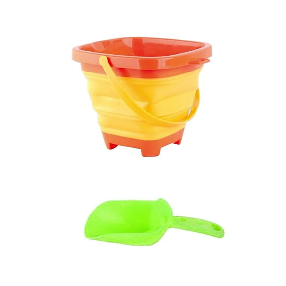 Mikilon Children's Beach Toys Foldable Water Bathing Portable Silicone Bucket Toy