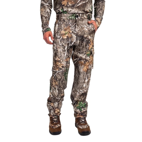 Realtree Men's All-Season Hunting Cargo Pants – EDGE Camo, Stretch Fabric, 6 Pockets, Sizes S–5XL