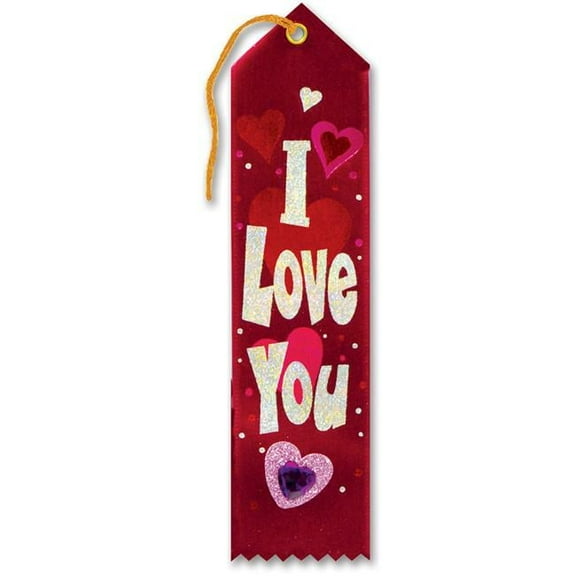 Beistle 2" x 8" I Love You Jeweled Ribbon 6/Pack JR049