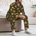 thumbnail image 7 of Fuzoiu Cute Cartoon Bees Print Men's Long-Sleeved Pajama,Lounge Button Down Nightwear,Mens Notch Collar Pajama Set -XX-Large, 7 of 7