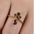 thumbnail image 6 of HeartsAndYou 1ct Natural Red Garnet Wedding Band Stylish Crown Curved 14k SOLID Yellow Gold, 6 of 9