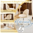 thumbnail image 4 of Silla de escritorio VINGLI Candy Teddy Fleece sin brazos con ruedas, color crema, 4 of 9