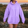 thumbnail image 2 of Hessimy Hoodies For Women Drawstring Cute Hoodies Fall Jacket Oversized Casual Sweatshirts With Pocket Essentials Hoodie Pullover Women Blouses sweatshirts for teen girls(A57-Light Purple,M), 2 of 5