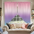 thumbnail image 2 of Swag Curtains Valances for Windows, Purple Pink Teal Gradient Short Kitchen Window Curtains Over Sink, Abstract Watercolor Cafe Curtains Panel Set Of 2,Rod Pocket, 45 Inches Length, 2 of 8