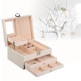 thumbnail image 1 of Jewelry Storage Box Large Capacity PU Leather Case Jewelry Storage Box Jewelry Box Organizer Household Jewelry Storage Box Jewelry Box Travel Jewelry Case Jewelry for Home Travel, 1 of 8