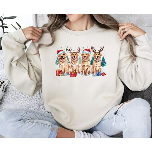 Golden Retriever Sweatshirt, Christmas Dogs, Christmas Holiday, Christmas Sweater