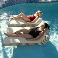 thumbnail image 3 of Big Joe Lux Chaise Premium Inflatable Pool Float, Navy and Ivory, Premier Mesh, Durable UV Protected Polyester Blend, 3 of 6